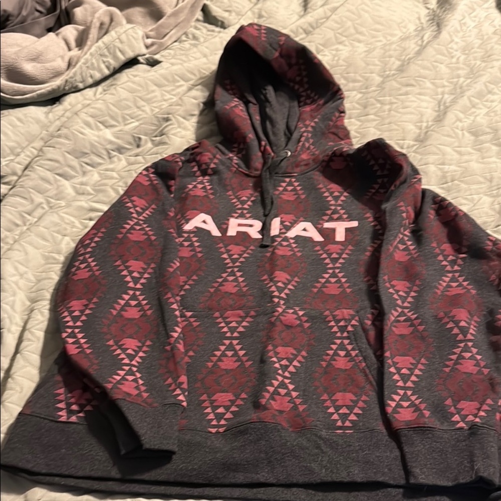 Ariat Charcoal and Rose Patterned Hoodie